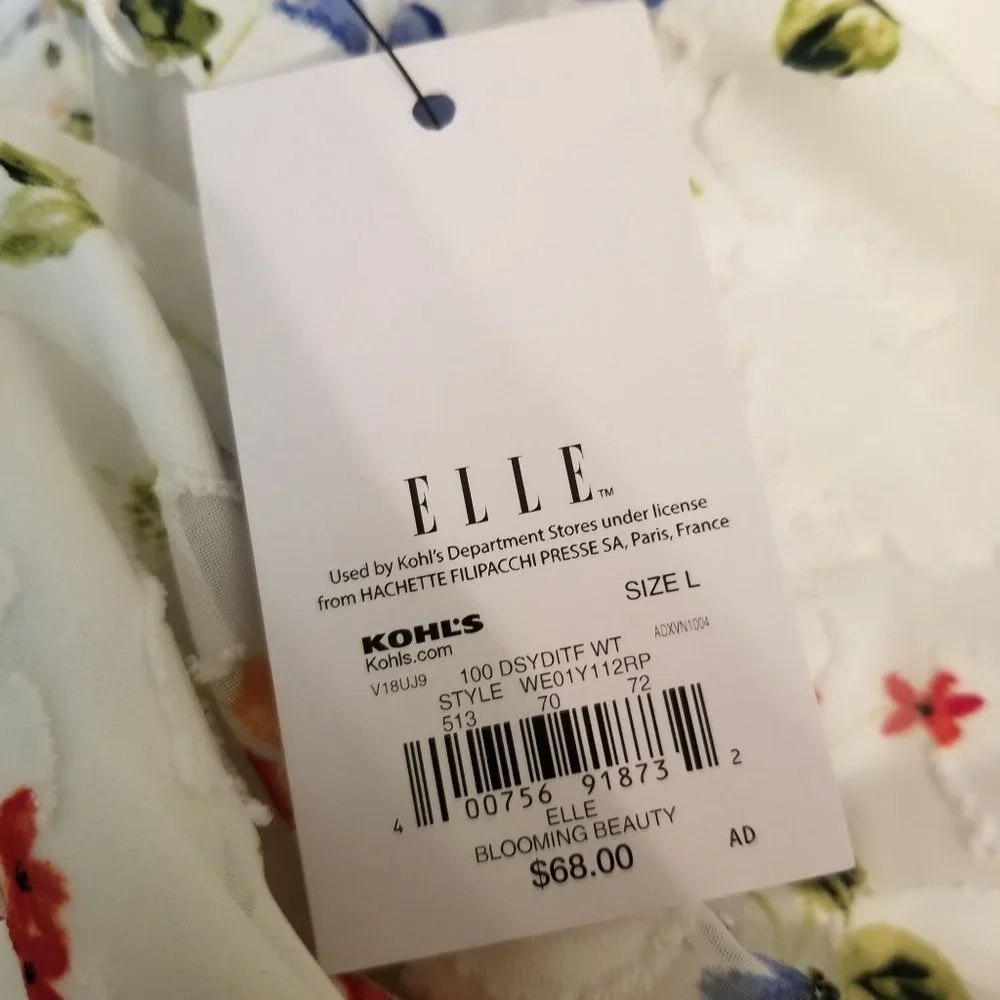 ELLE L‎ Sleeveless Floral Ruffle Halter Belted Dress BLOOMING BEAUTY Hi Low
